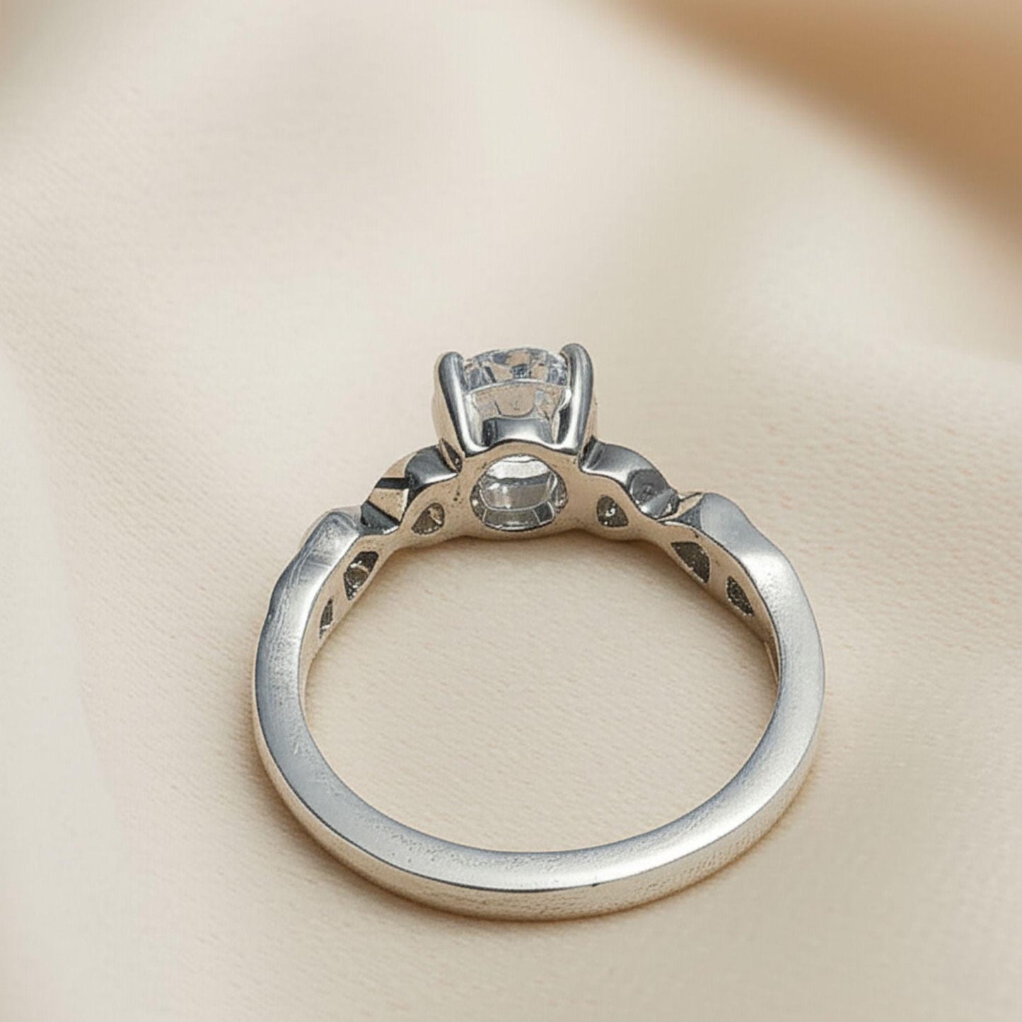 14K Gold Oval Lab Diamond Ring: Hidden Halo Solitaire, IGI Certified