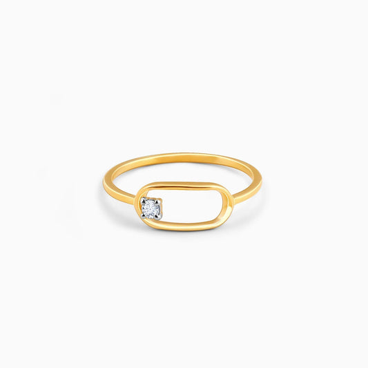 14K Yellow Gold Lab Diamond Ring: Minimalist Open Band Design