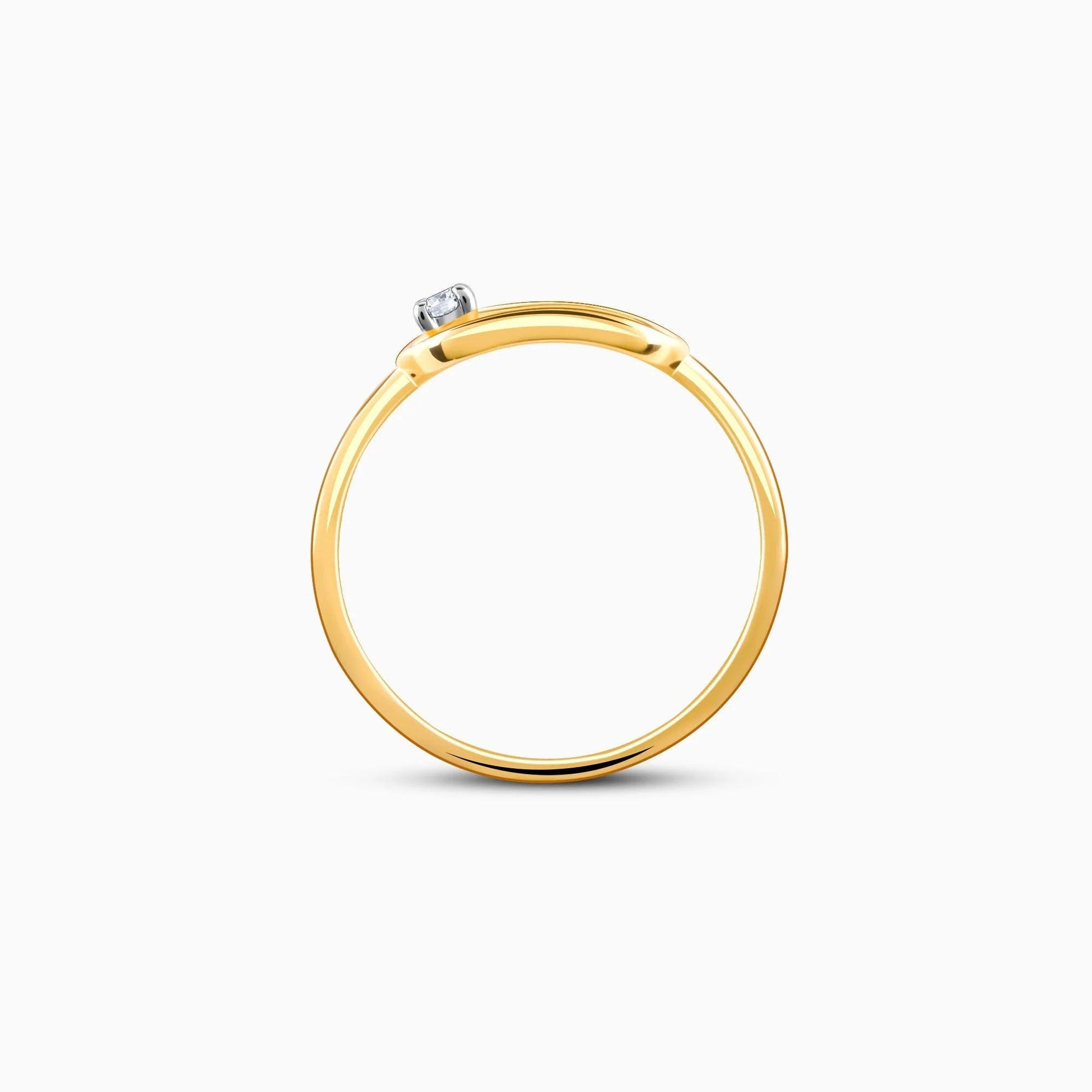 14K Yellow Gold Lab Diamond Ring: Minimalist Open Band Design